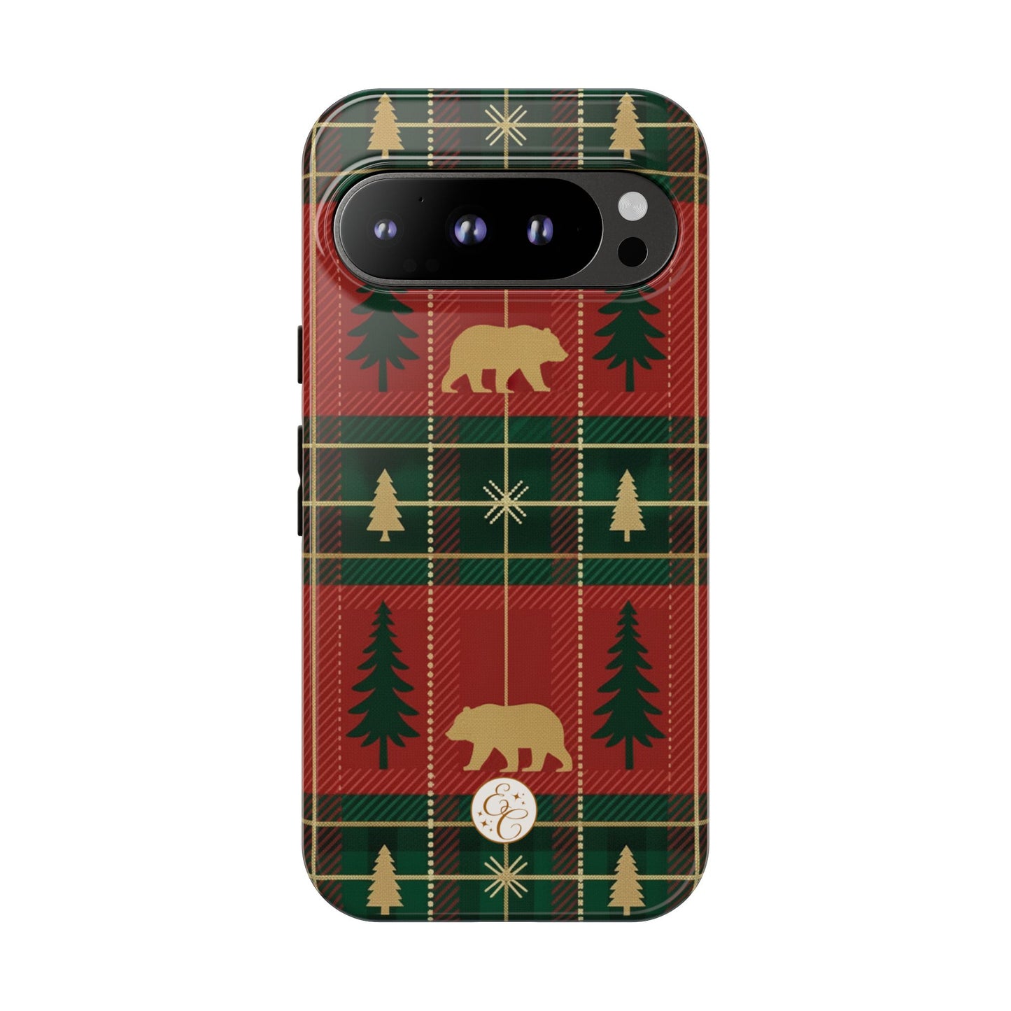 Christmas Bear Plaid Tough Phone Case