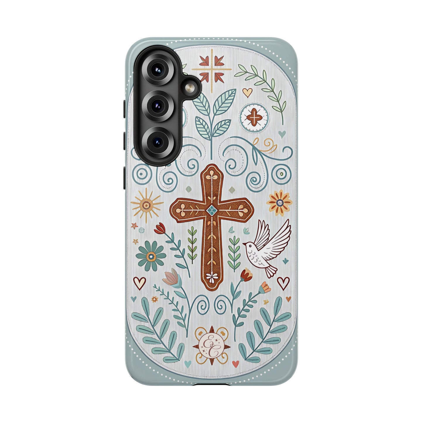 Christian Cross Floral Tough Phone Case