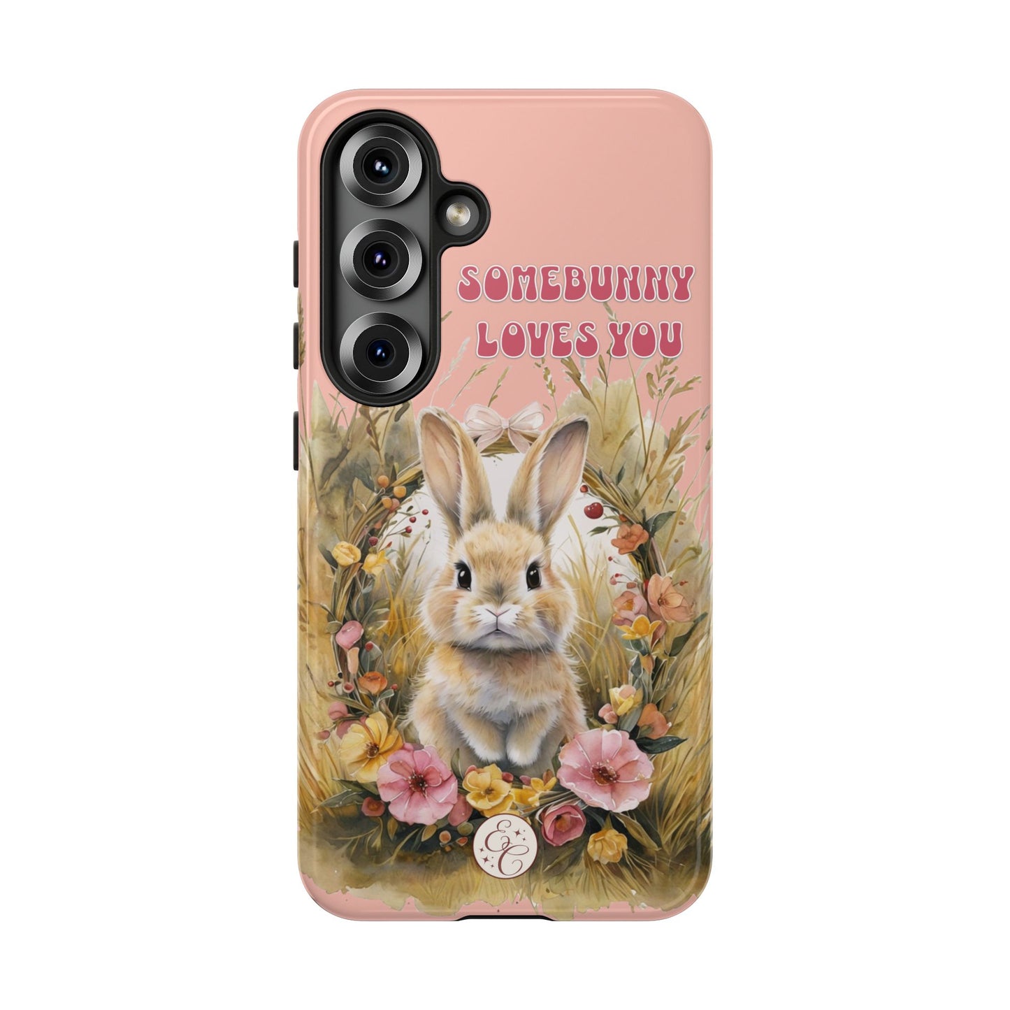 Somebunny Loves You Tough Phone Case - Peach