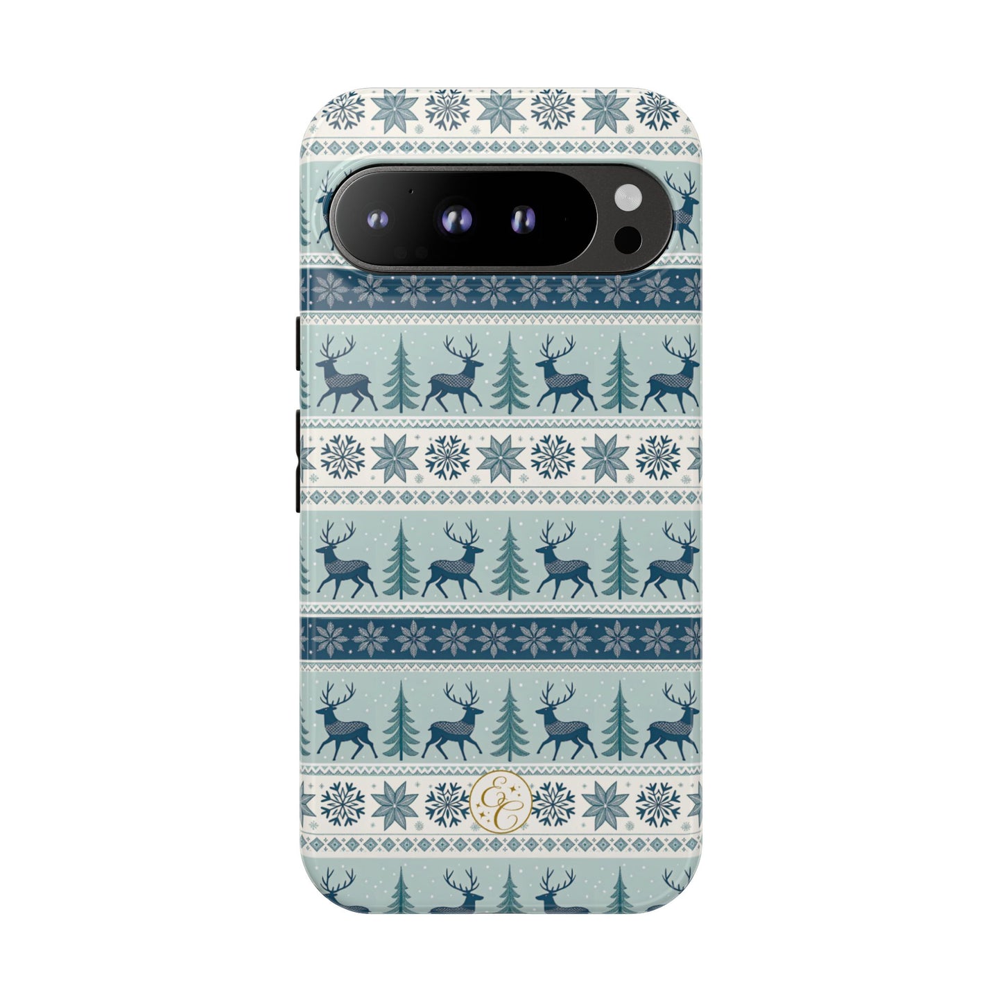 Blue Winter Reindeer Tough Phone Case