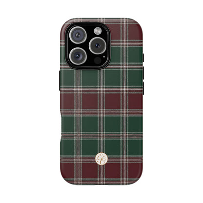 Green & Burgundy Plaid Tough Phone Case