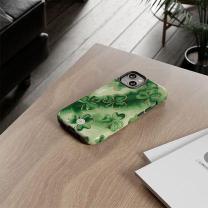 Shamrock Watercolor Pattern Tough Phone Case