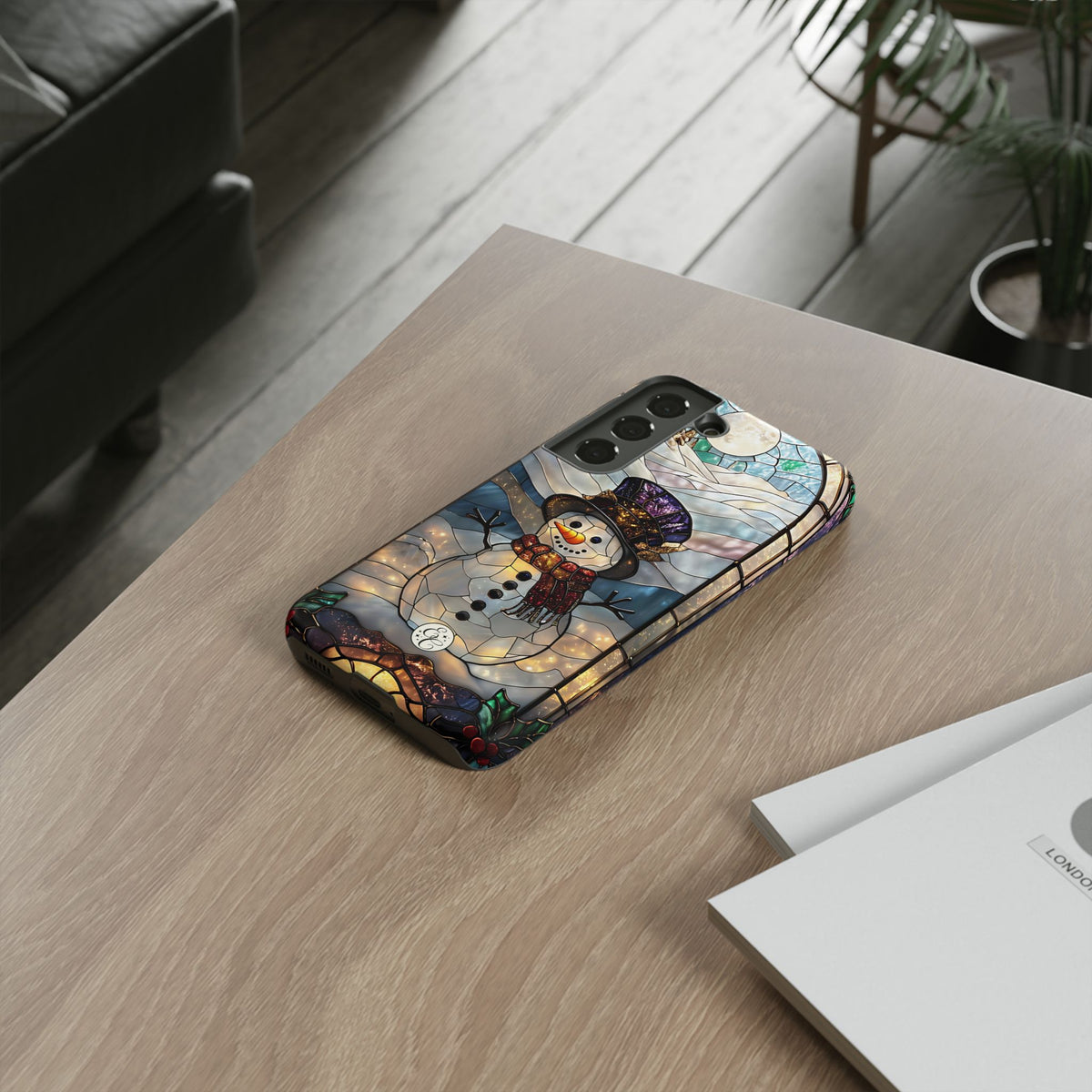 Snowman Stained Glass Phone Case