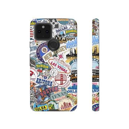 USA Travel Stickers Tough Phone Case