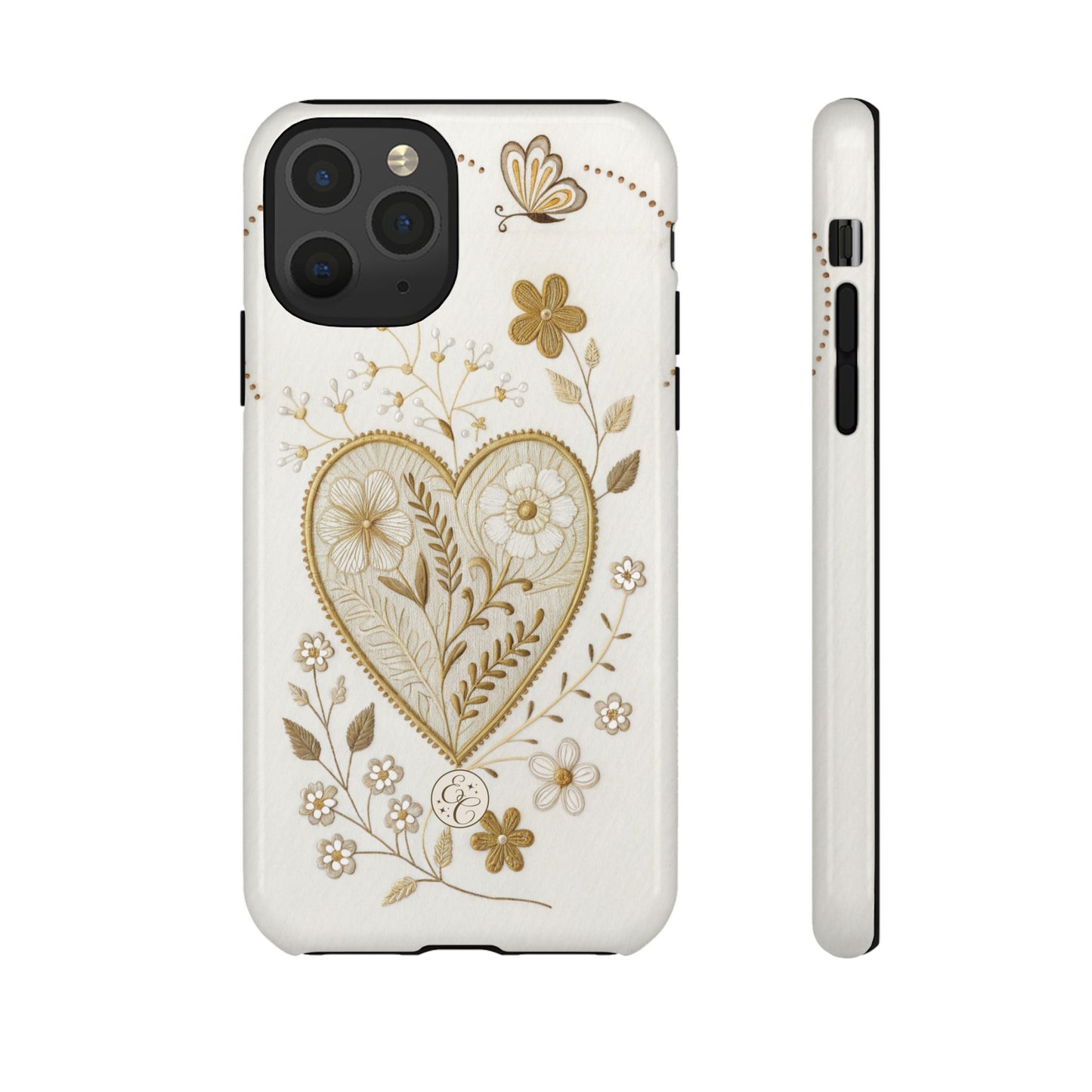Floral Heart Design Tough Phone Case
