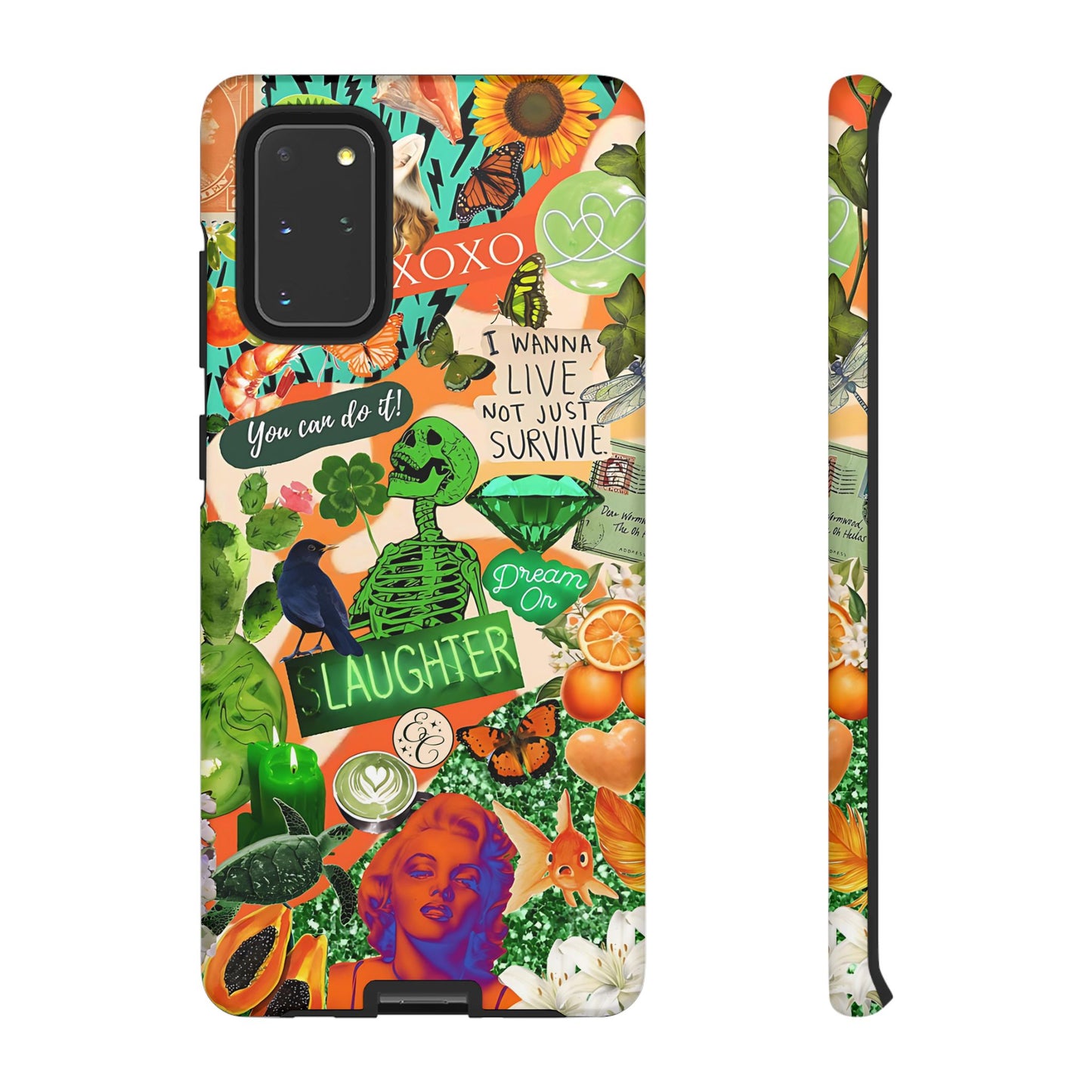 Green and Orange Collage Tough Phone Case