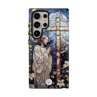 Jesus Praying Stained Glass Tough Phone Case