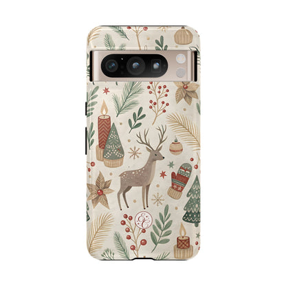 Rustic Christmas Reindeer Tough Phone Case