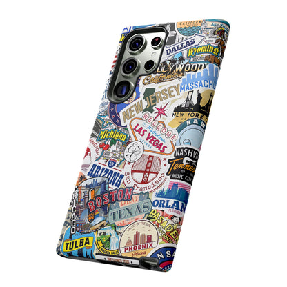 USA Travel Stickers Tough Phone Case