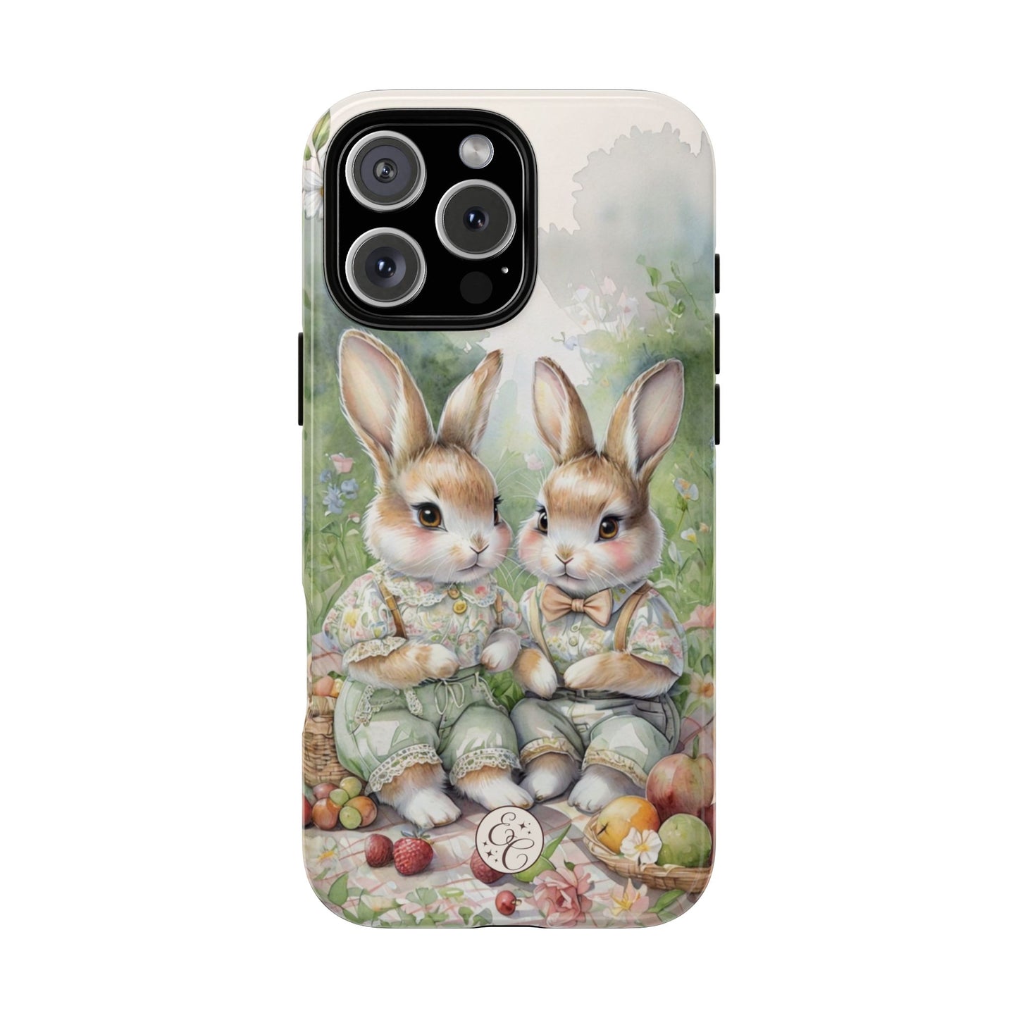 Vintage Bunny Picnic Tough Phone Case