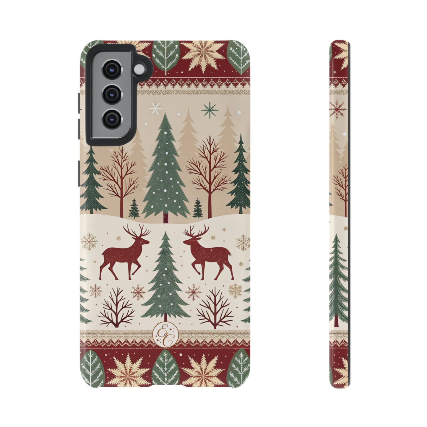 Vintage Christmas Reindeer Tough Phone Case