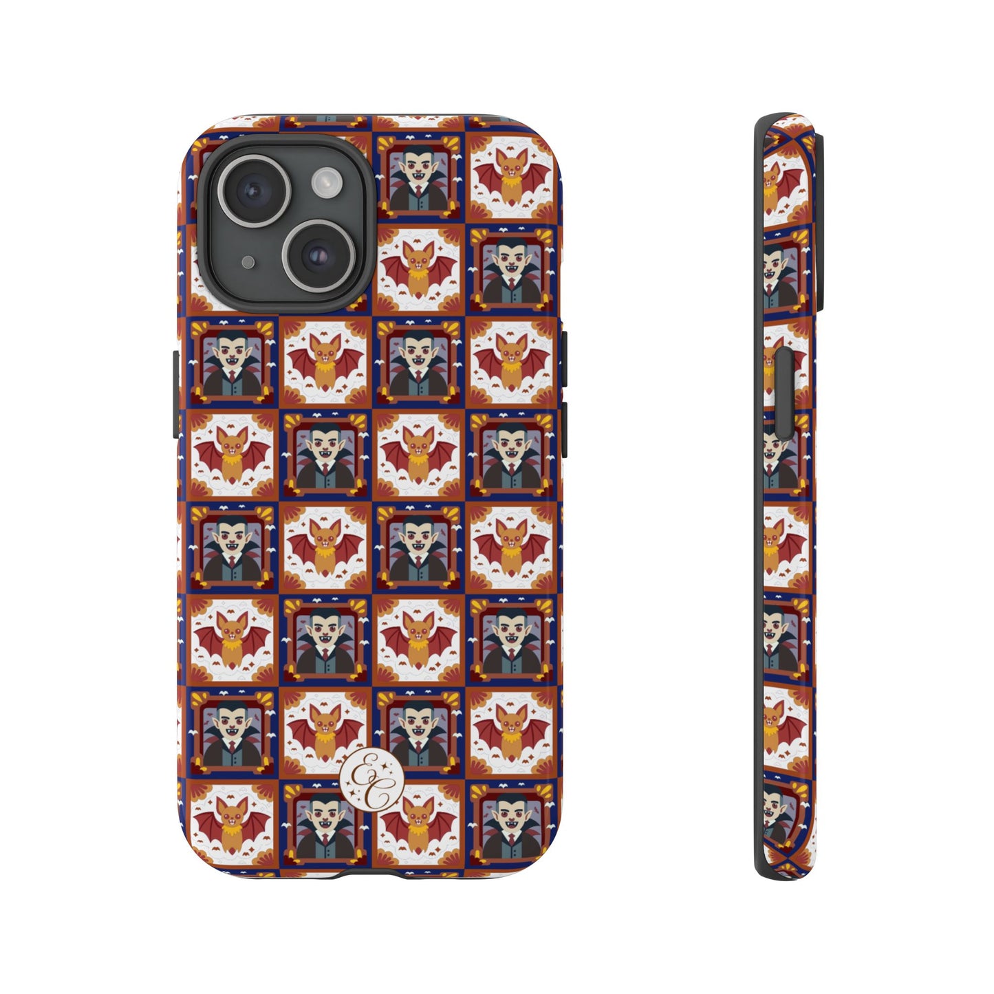 Dracula & Bat Pattern Tough Phone Case