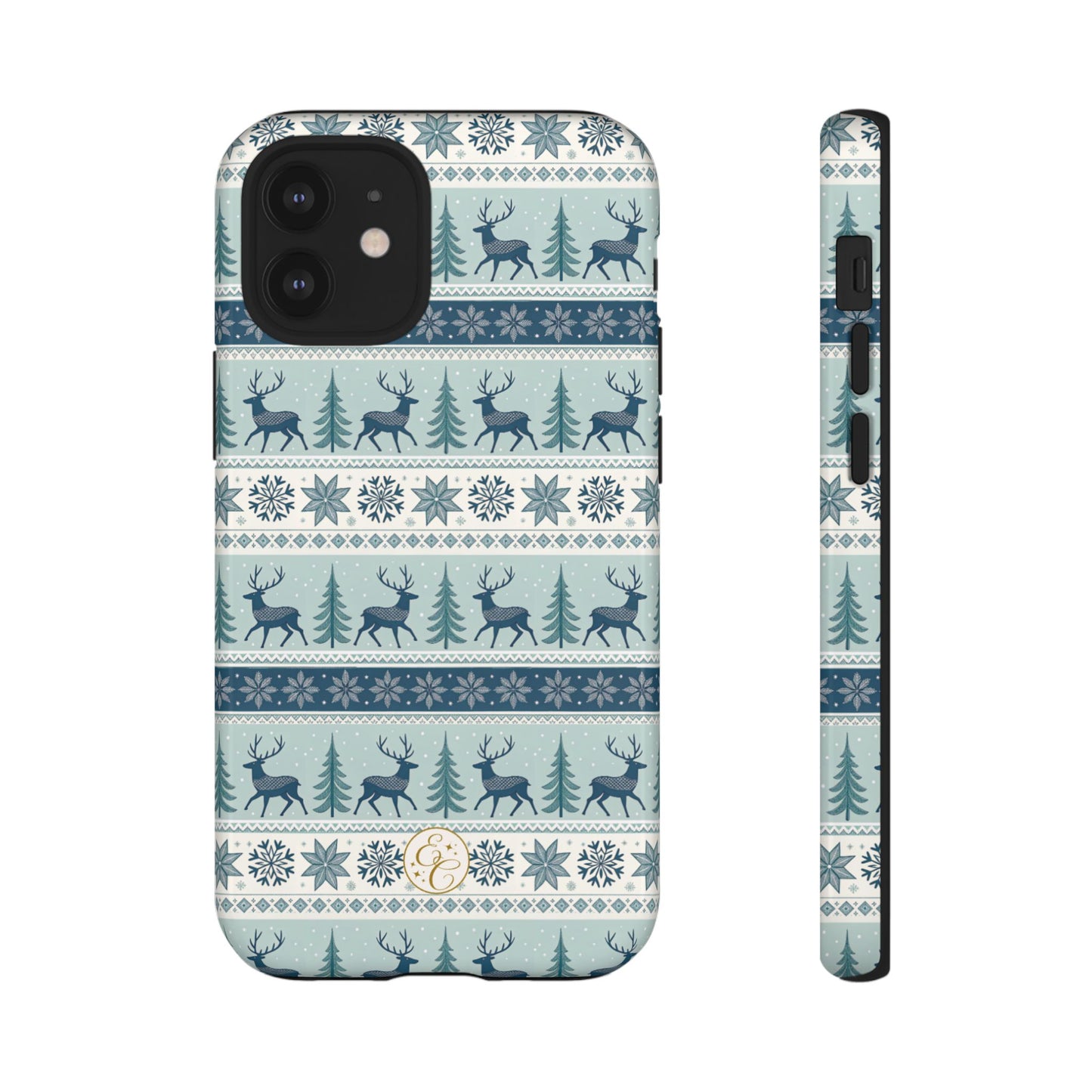 Blue Winter Reindeer Tough Phone Case