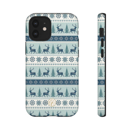 Blue Winter Reindeer Tough Phone Case