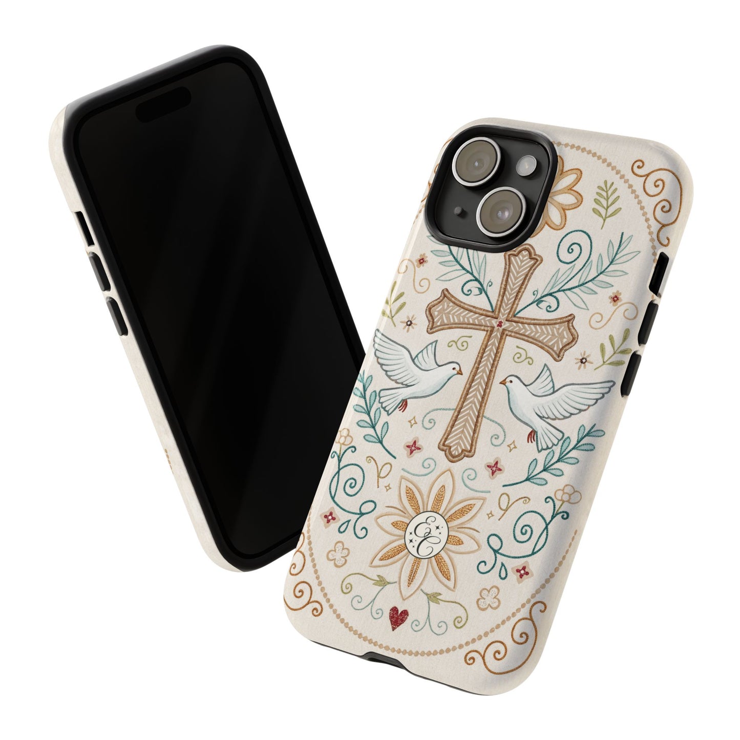 Christian Cross and Doves Tough Phone Case