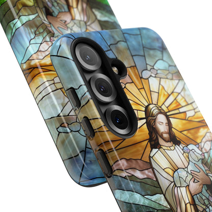 Jesus Holding a Lamb Stained Glass Tough Phone Case