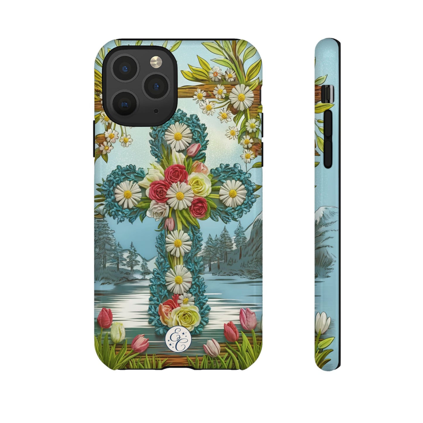 Floral Cross Tough Phone Case
