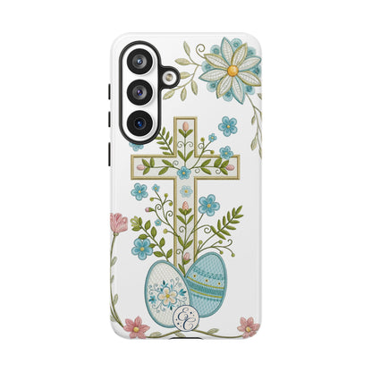 Vintage Easter Floral Cross Tough Phone Case