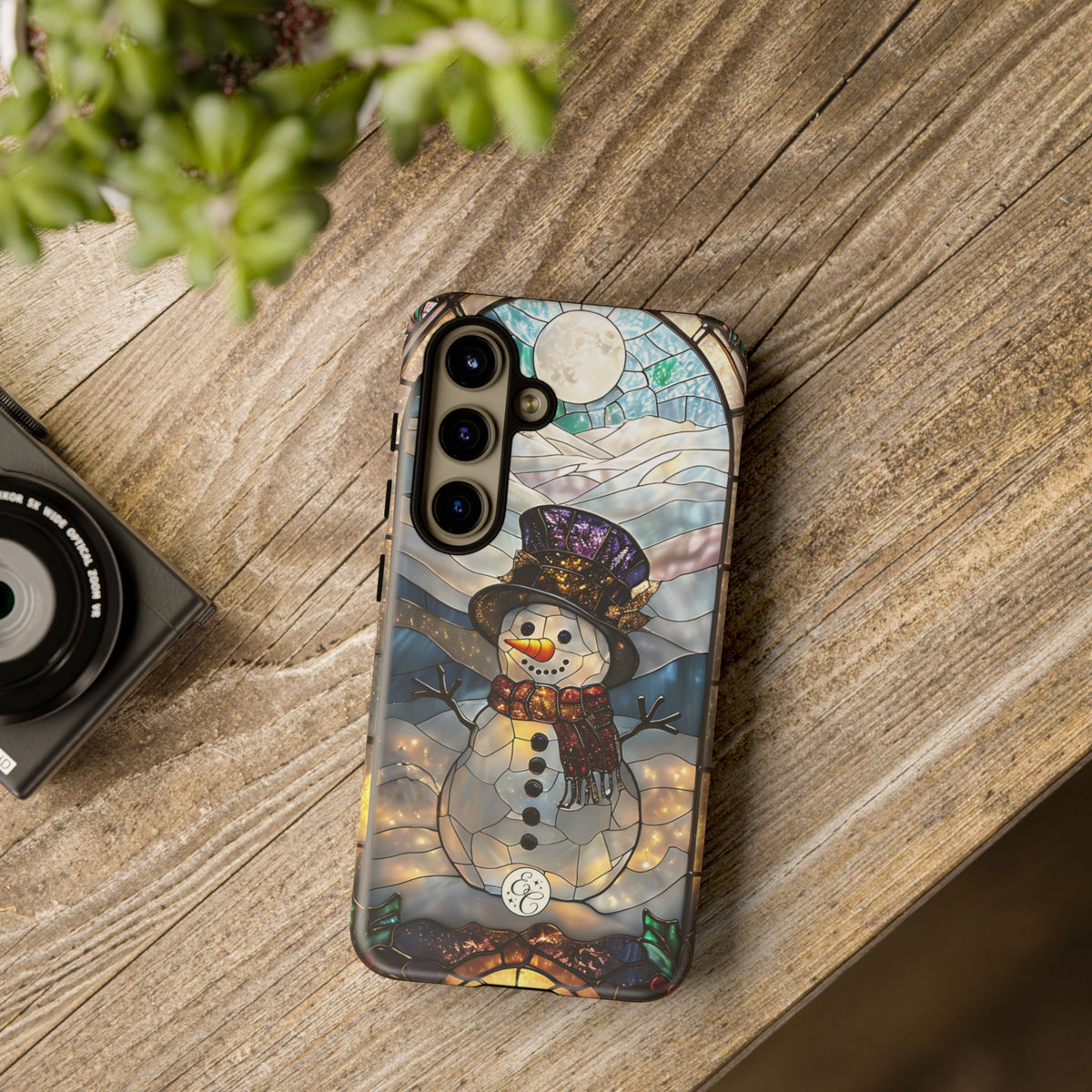 Snowman Stained Glass Phone Case