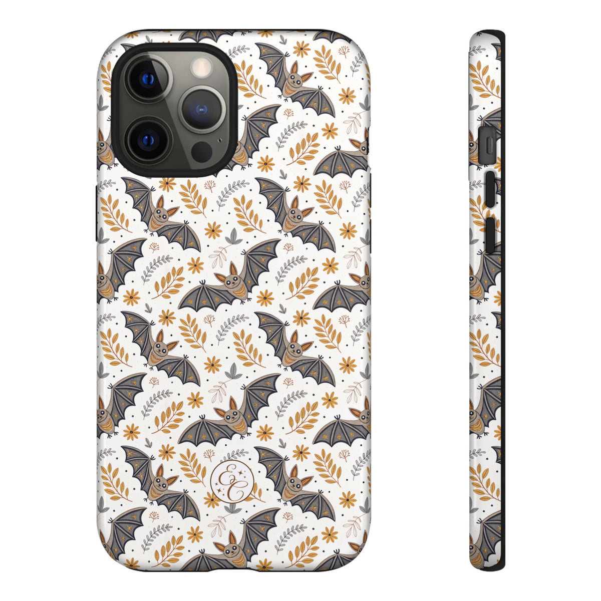 Boho Bat Pattern Halloween Phone Case