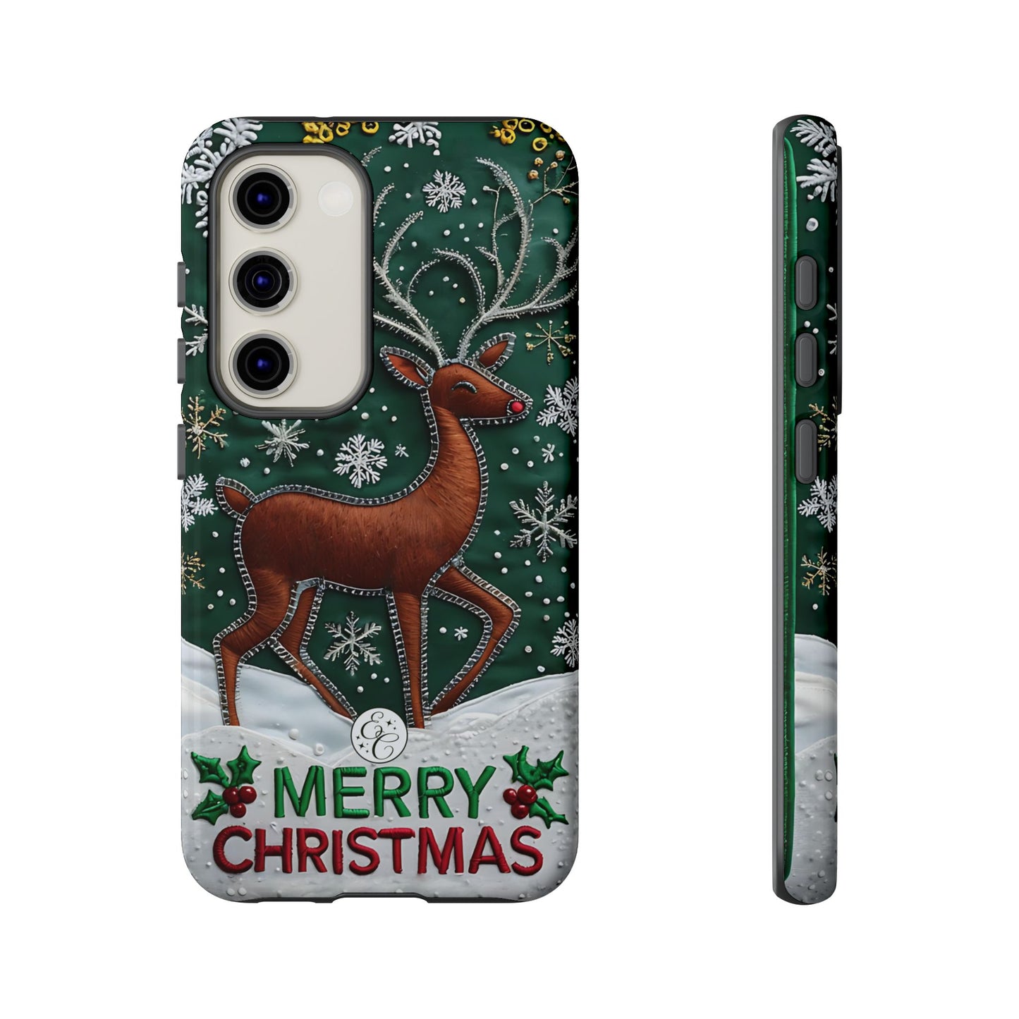 Merry Christmas Reindeer Tough Phone Case