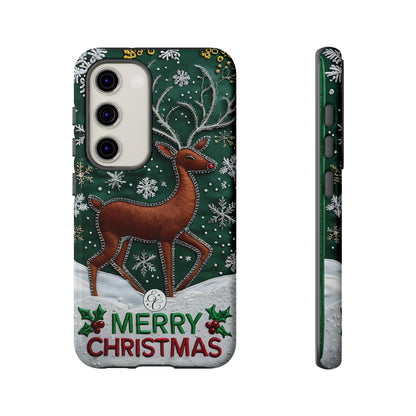 Merry Christmas Reindeer Tough Phone Case