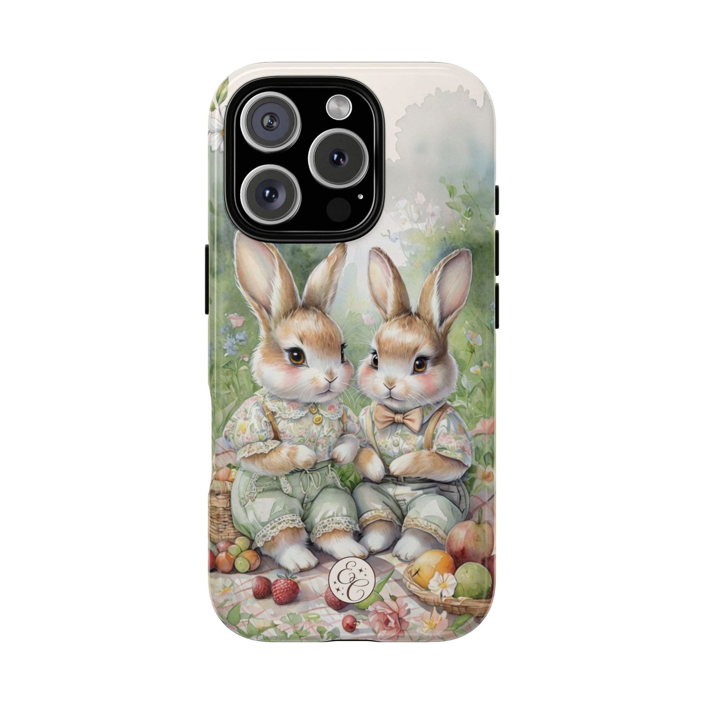 Vintage Bunny Picnic Tough Phone Case