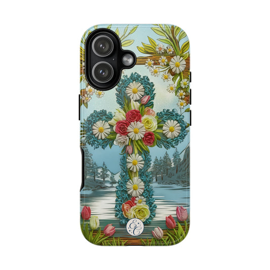 Floral Cross Tough Phone Case