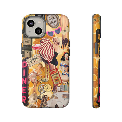 Retro Pin-up Collage Tough Phone Case