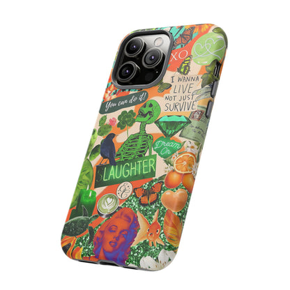 Green and Orange Collage Tough Phone Case