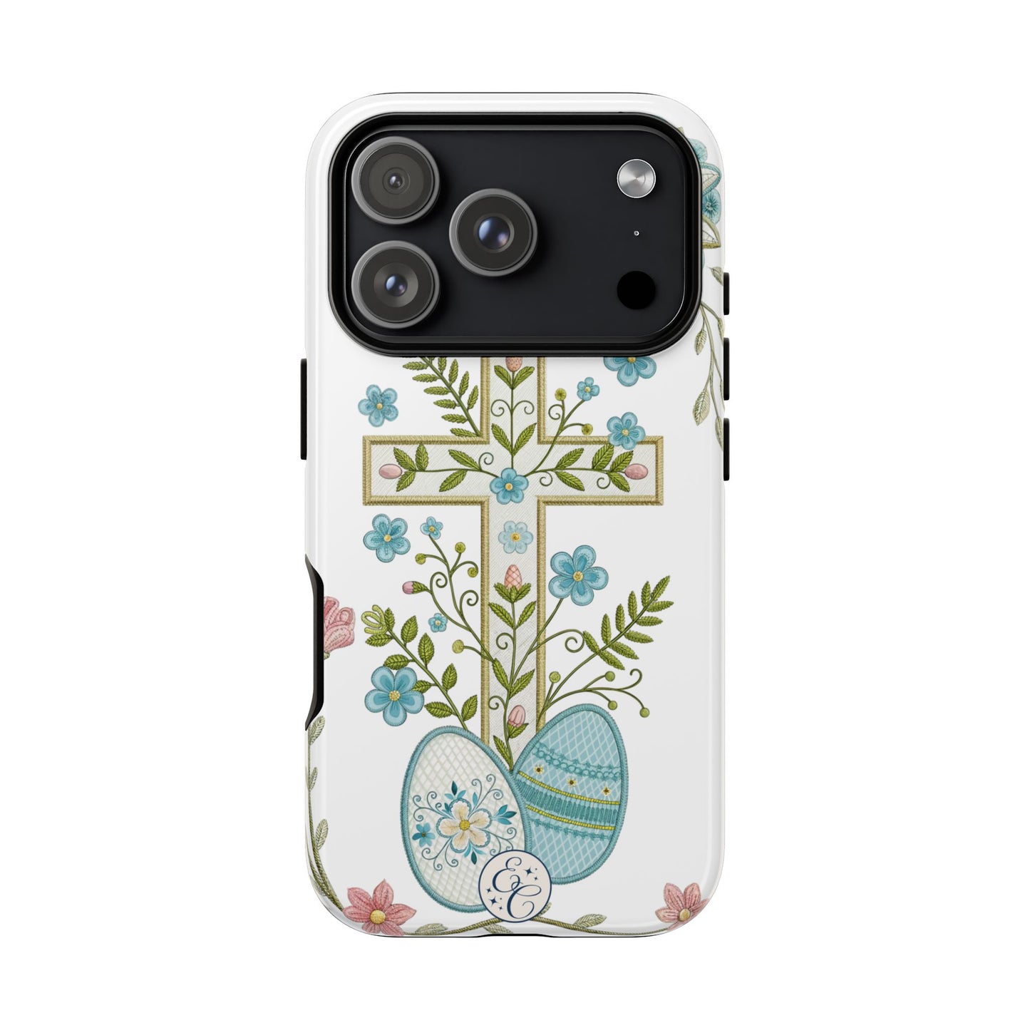 Vintage Easter Floral Cross Tough Phone Case