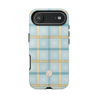 Blue Winter Plaid Tough Phone Case