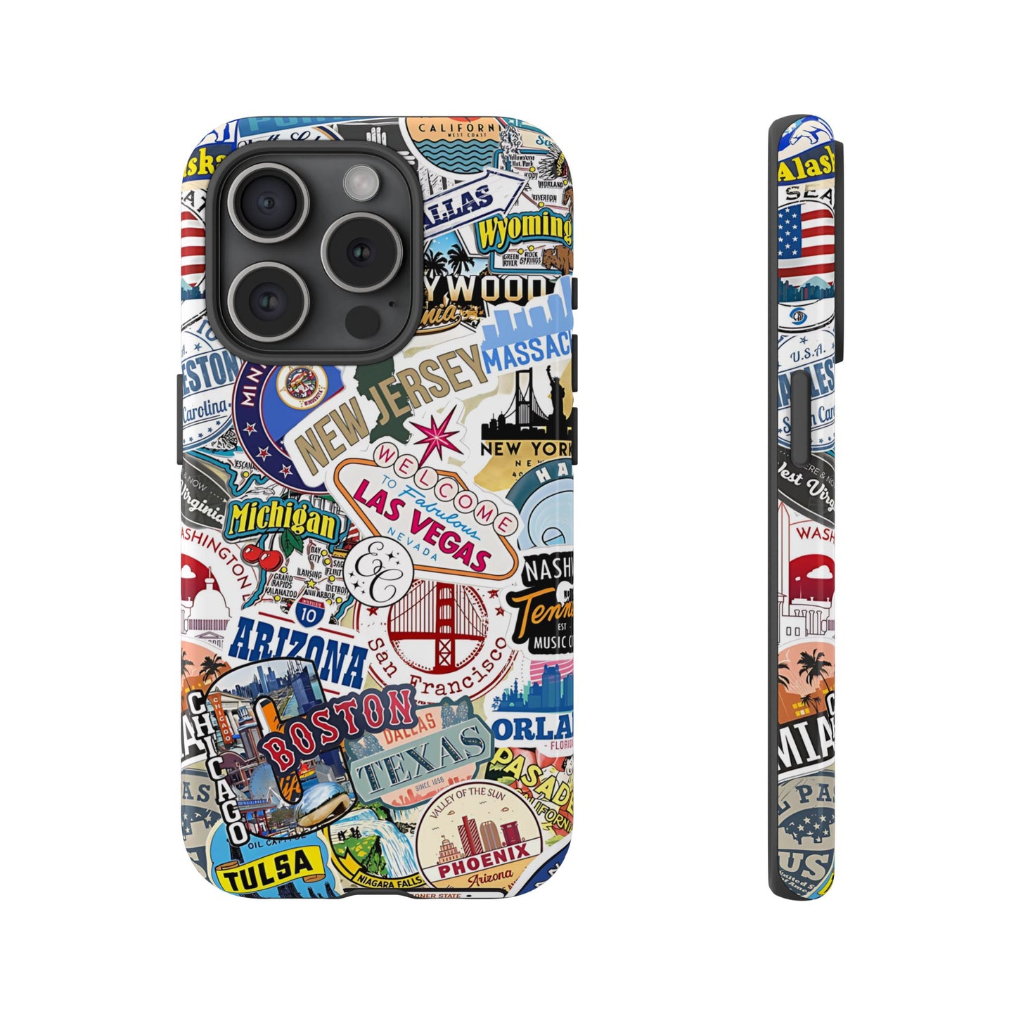 USA Travel Stickers Tough Phone Case