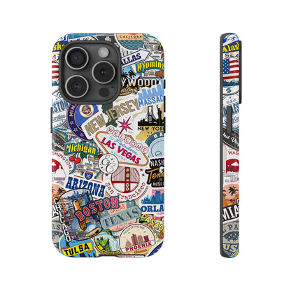 USA Travel Stickers Tough Phone Case