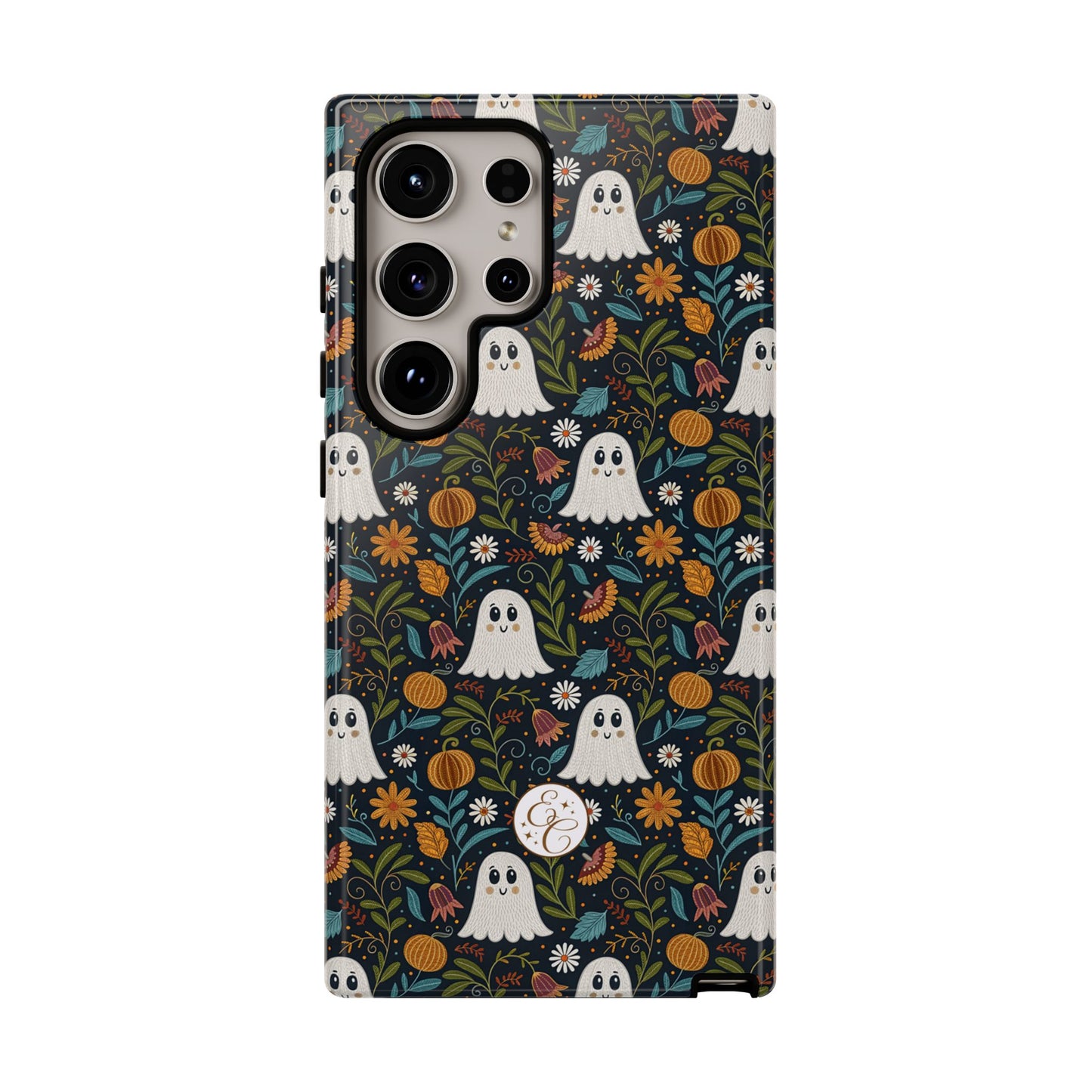 Boho Halloween Ghost Pattern Tough Phone Case