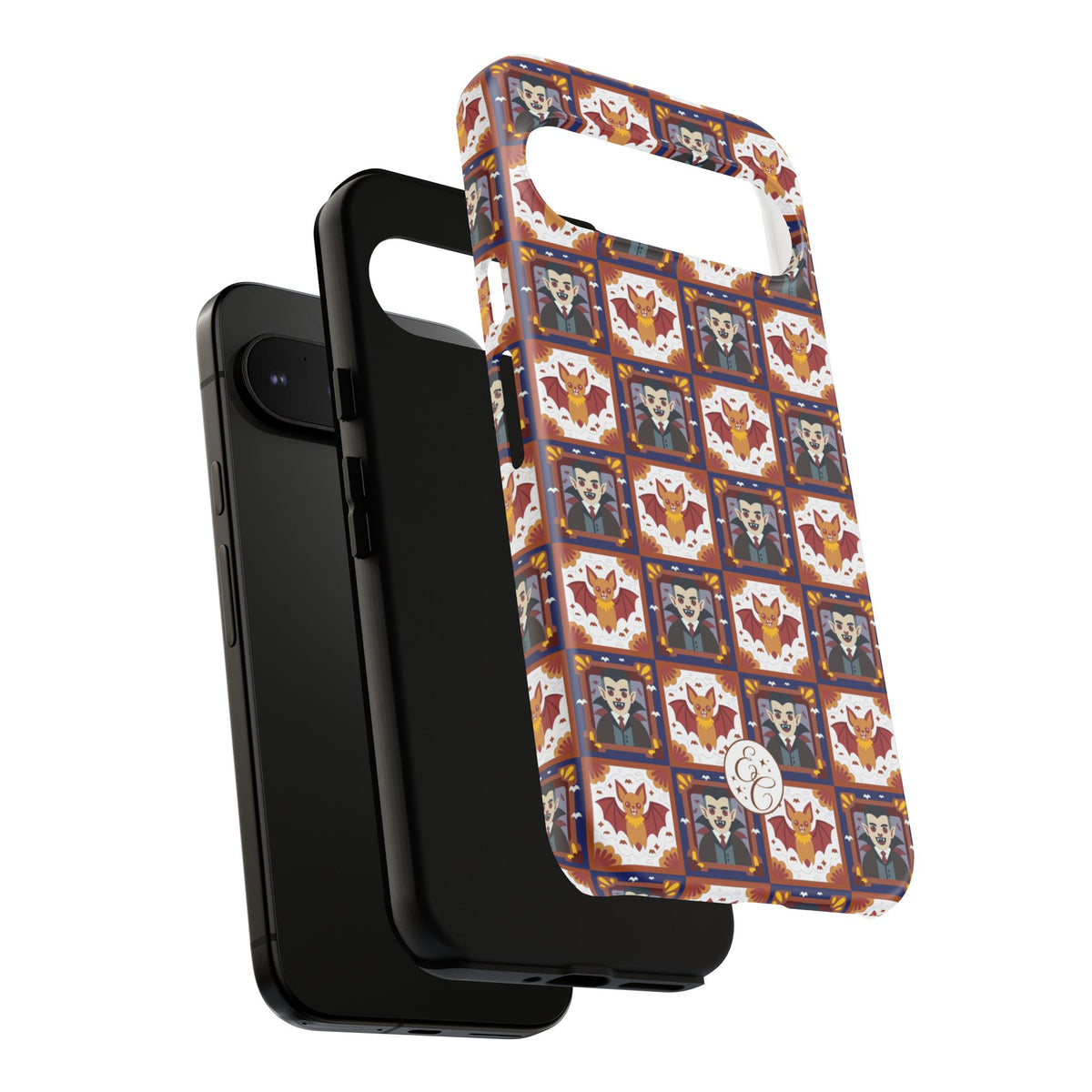Dracula & Bat Pattern Halloween Phone Case