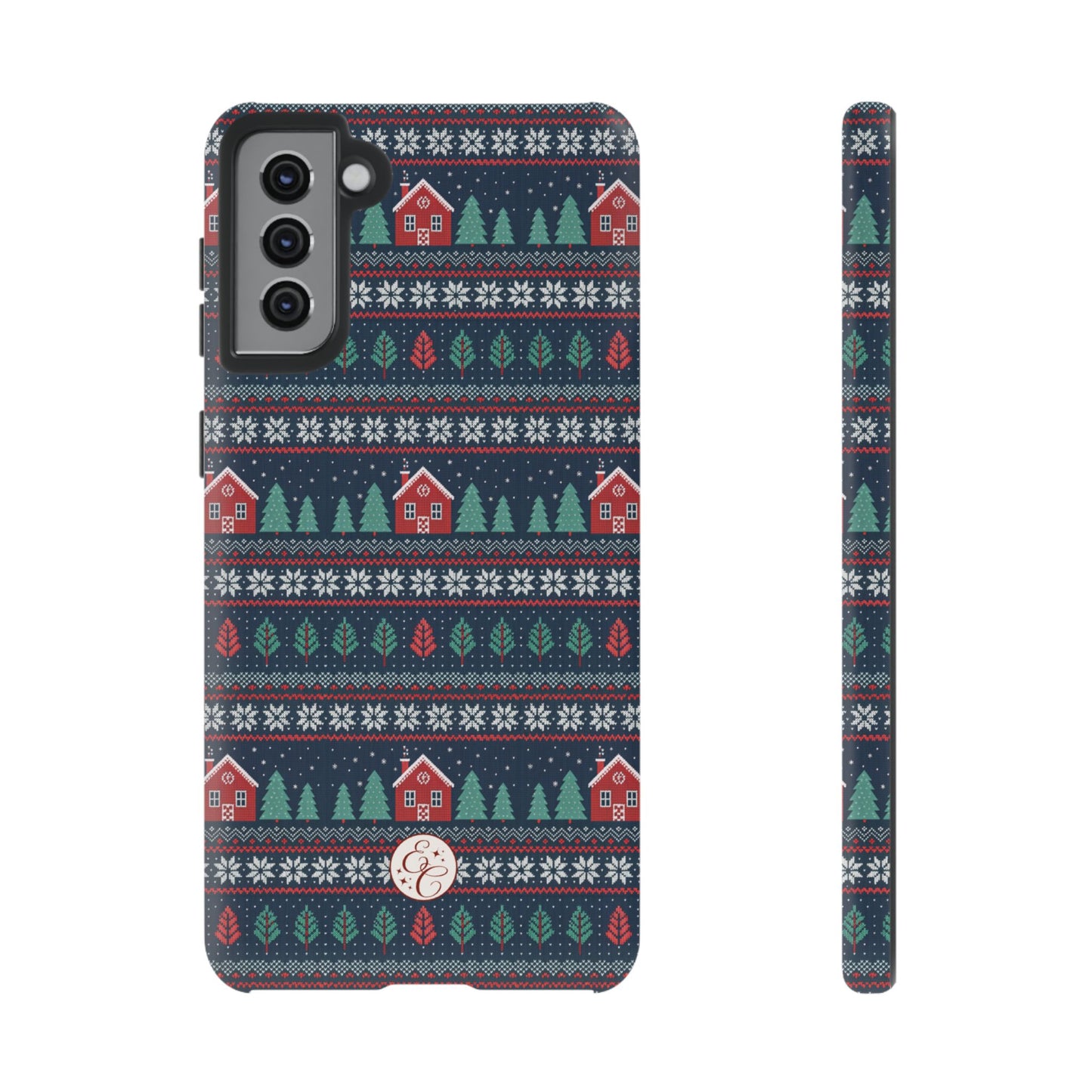 Winter Cottage Pattern Tough Phone Case
