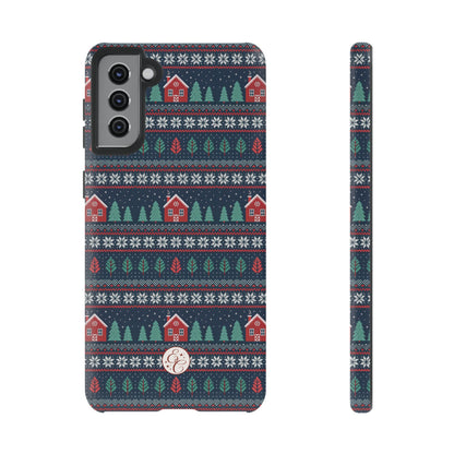 Winter Cottage Pattern Tough Phone Case