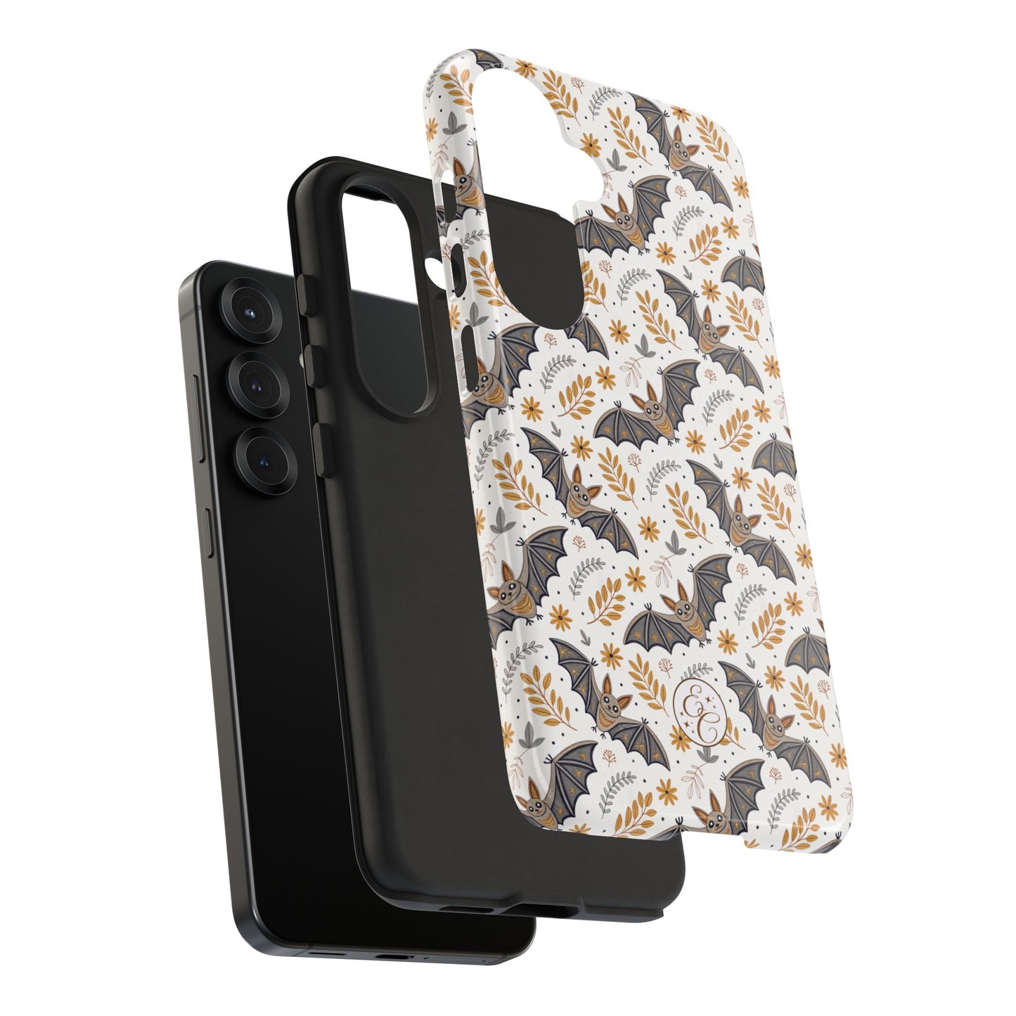 Boho Halloween Bat Pattern Tough Phone Case