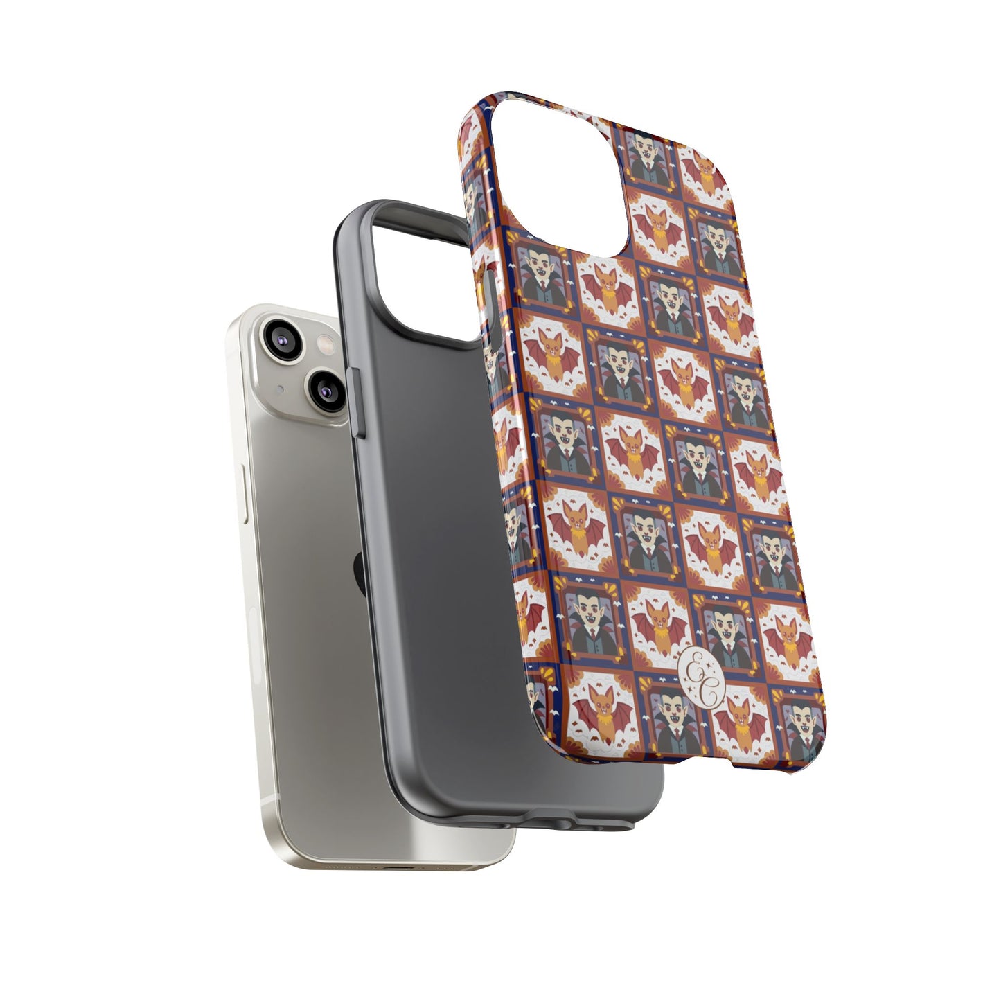 Dracula & Bat Pattern Tough Phone Case