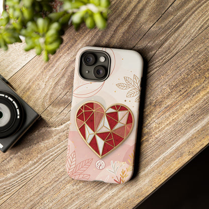 Geometric Heart Tough Phone Case