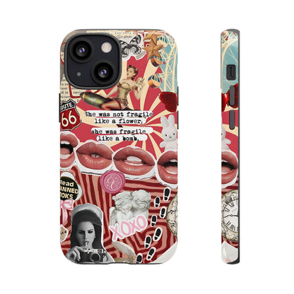 Feminine Aesthetic Retro Collage Tough Phone Case