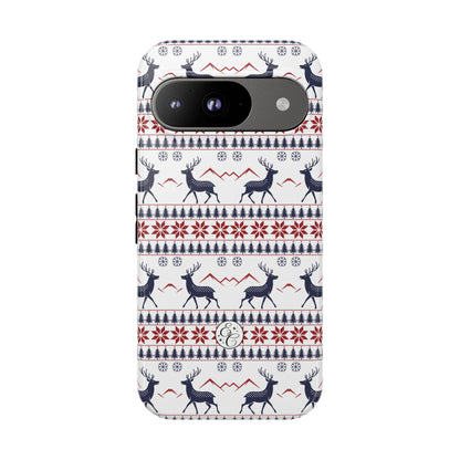 Christmas Reindeer Pattern Tough Phone Case