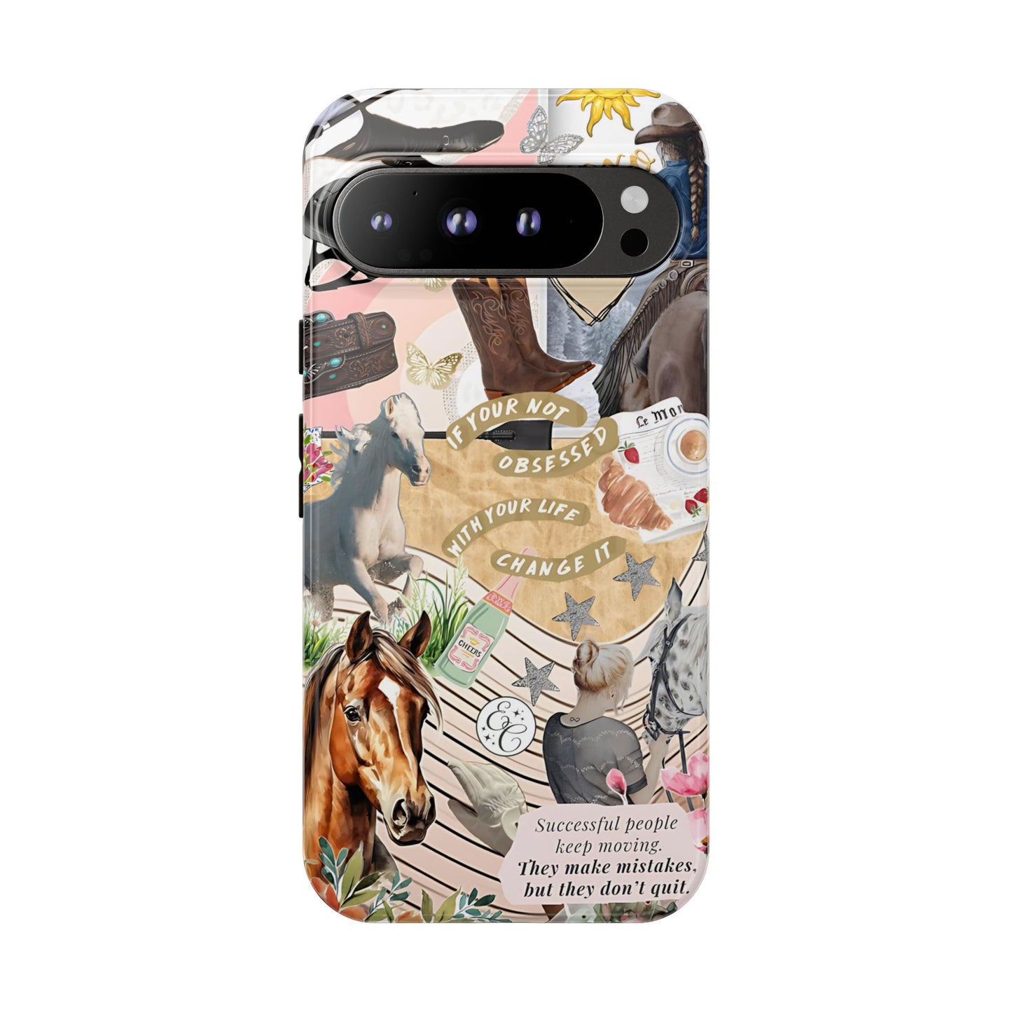 Equestrian Cowgirl Collage Tough Phone Case