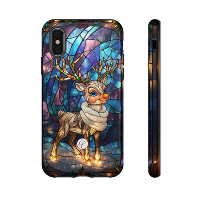 Cute Reindeer Stained Glass Tough Phone Case