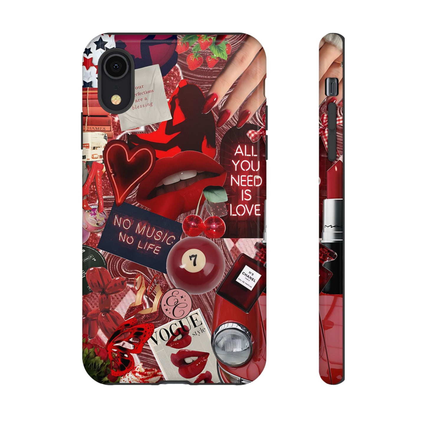 Red Aesthetic Collage Tough Phone Case