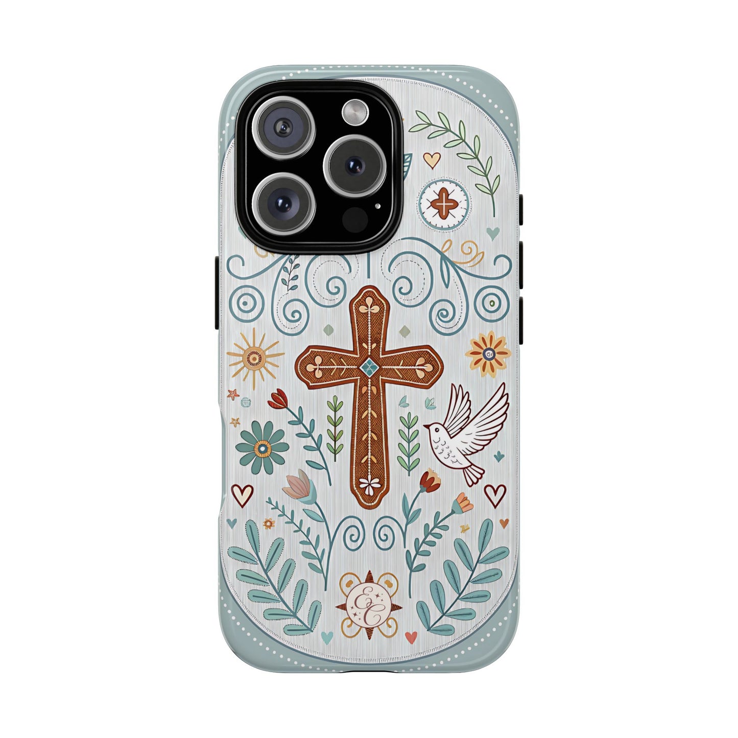 Christian Cross Floral Tough Phone Case