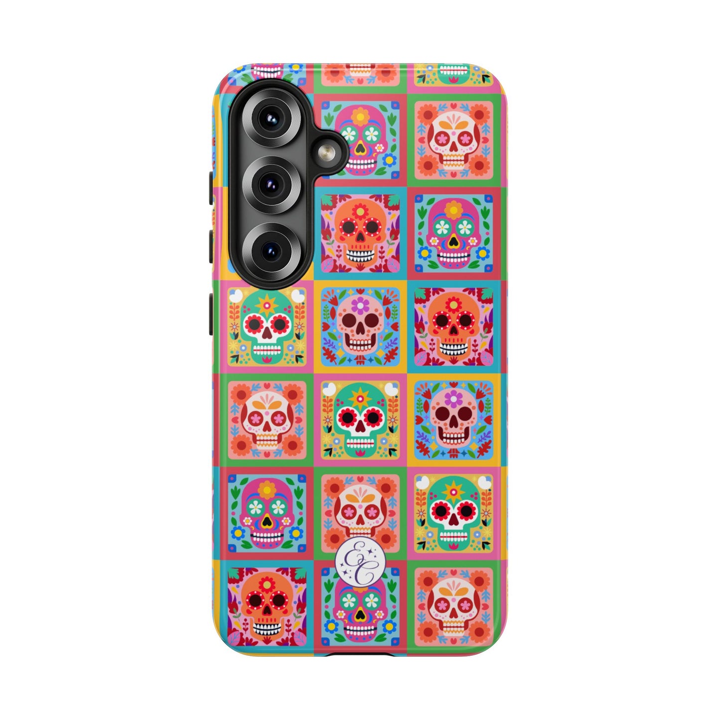 Colorful Sugar Skull Pattern Tough Phone Case