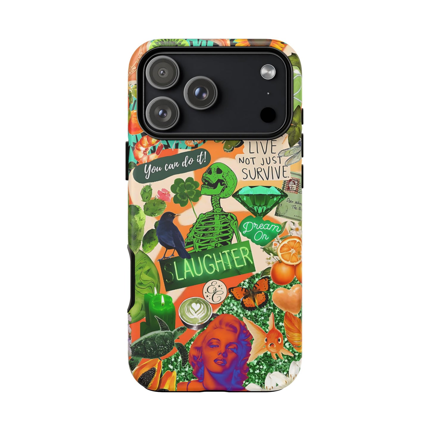 Green and Orange Collage Tough Phone Case