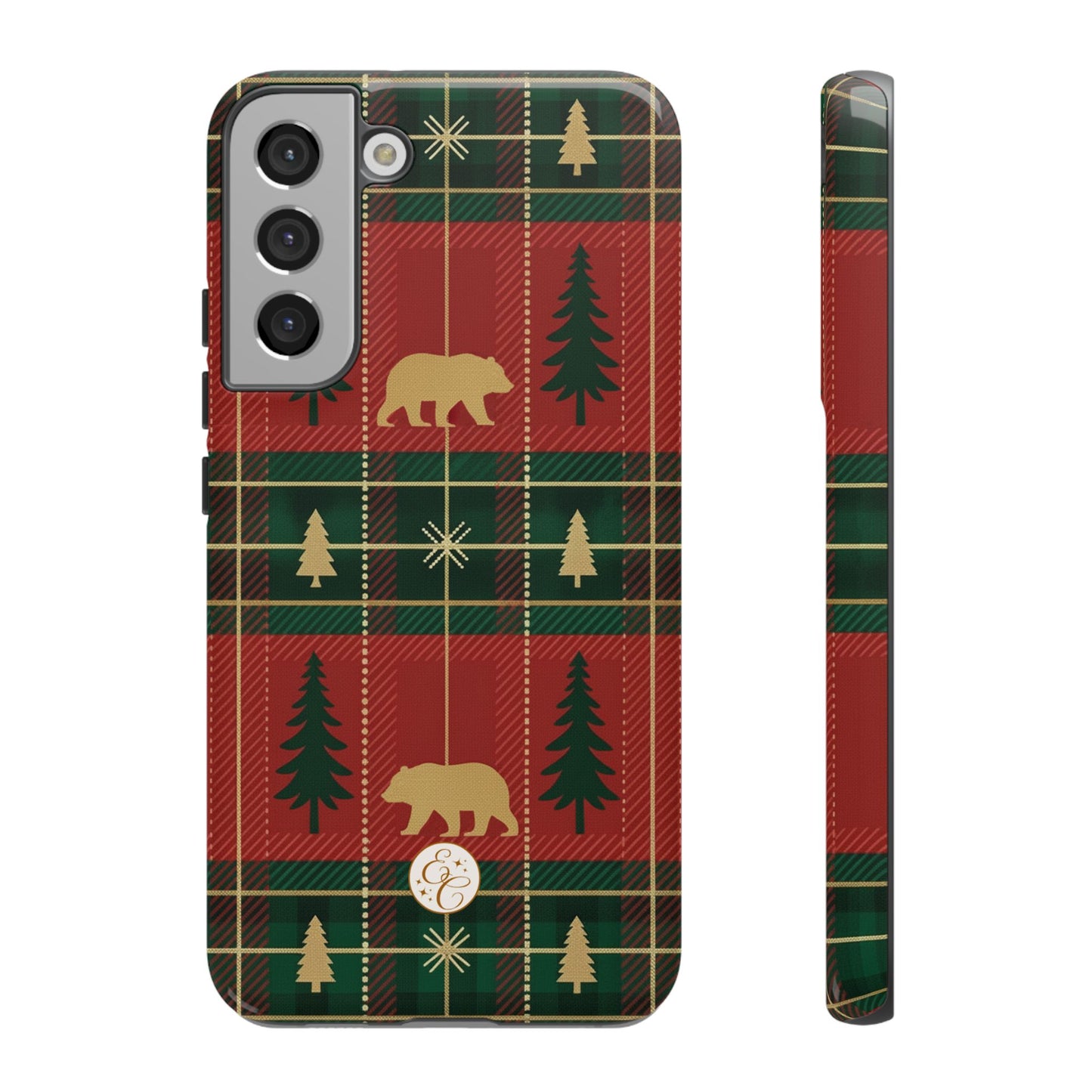 Christmas Bear Plaid Tough Phone Case